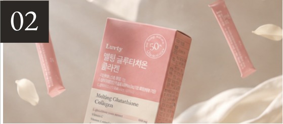 Luvty collagen supplement sticks and packaging